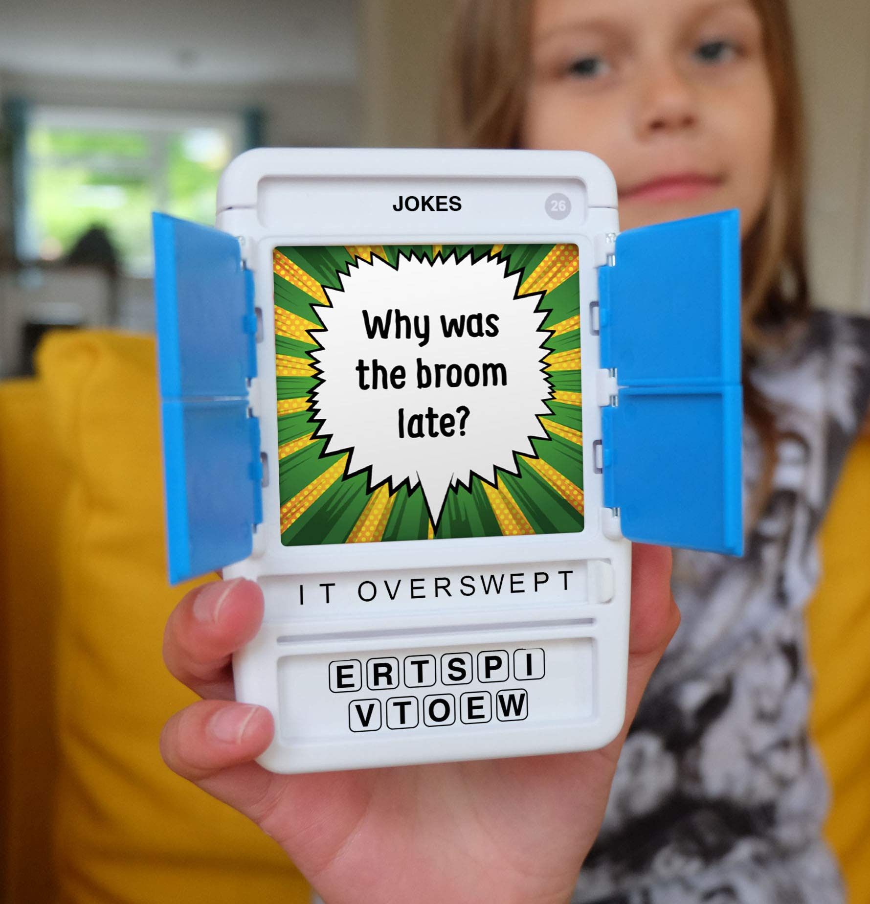 100 PICS Jokes Travel Game – Pocket-Sized Card Game with 100 Family Jokes for Kids & Adults