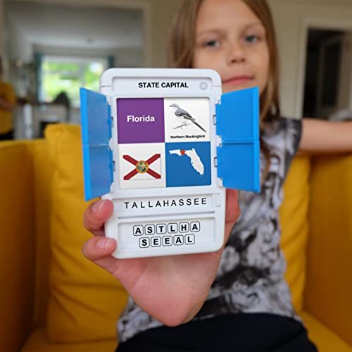 100 PICS US States & Capitals Flash Cards – Learn All 50 States and Capitals with Fun Card Game for Kids and Adults Ages 6+