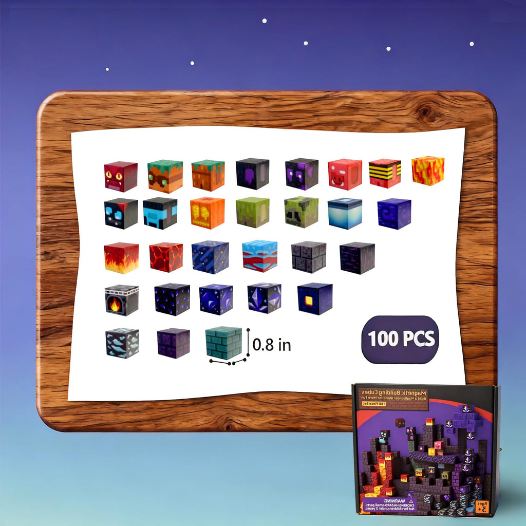 100-Piece Magnetic Building Blocks Set – STEM Learning Toys for Kids Age 3+