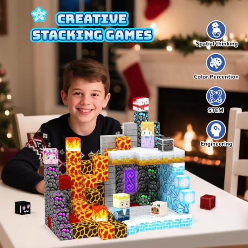 100-Piece Winter Festival Magnetic Building Tiles - STEM Educational Toy for Kids Ages 3-10, Gift for Boys & Girls