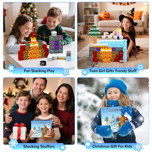 100-Piece Winter Festival Magnetic Building Tiles - STEM Educational Toy for Kids Ages 3-10, Gift for Boys & Girls