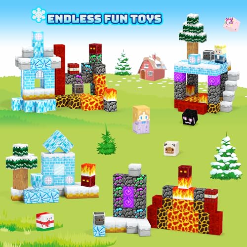 100-Piece Winter Festival Magnetic Building Tiles - STEM Educational Toy for Kids Ages 3-10, Gift for Boys & Girls