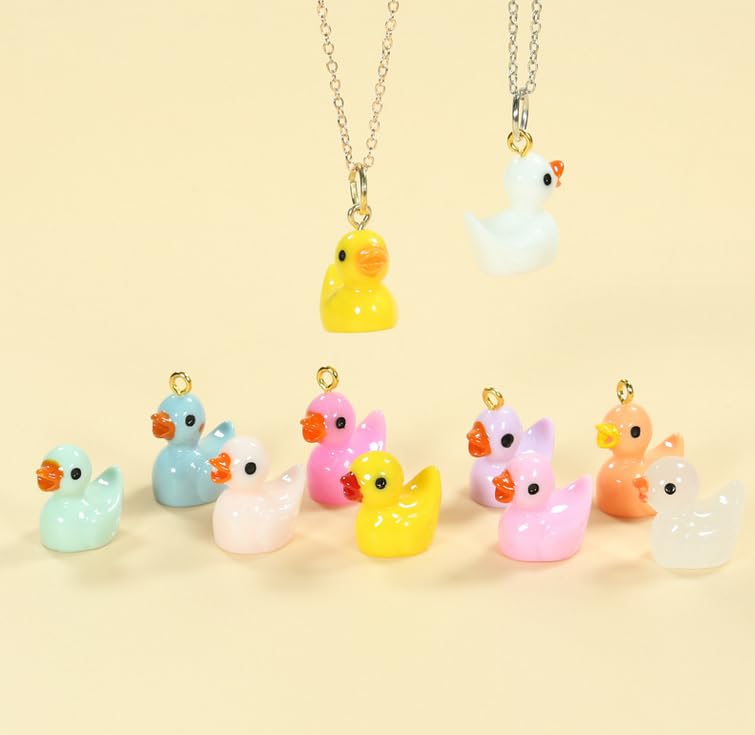 100 Pink Mini Resin Ducks – Glow in the Dark, 15mm Dollhouse Decor for Fairy Gardens, Aquariums, and DIY Crafts