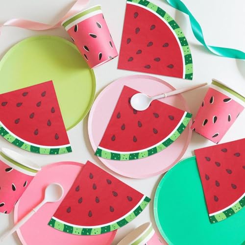 100 Watermelon Napkins - Disposable 13x13 Inch Paper Napkins for Summer Parties, Picnics, and Baby Showers