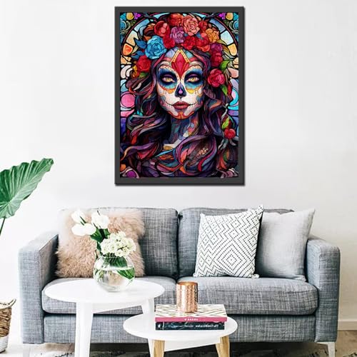 1000-Piece Sugar Skull Girl Jigsaw Puzzle – Day of the Dead Folk Art for Adults & Families
