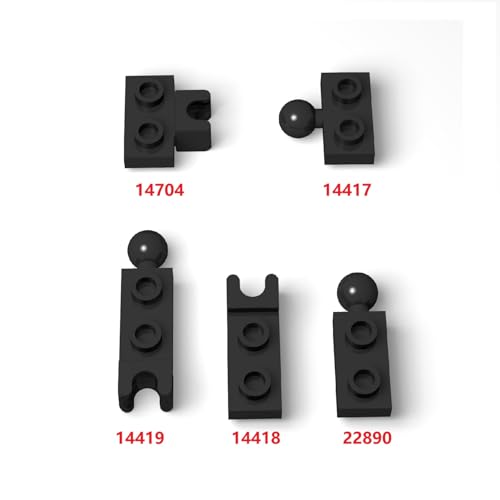 105-Piece Black Ball Joint Plate Bulk Set – 5 Sizes of Ball and Socket Joints Compatible with Lego