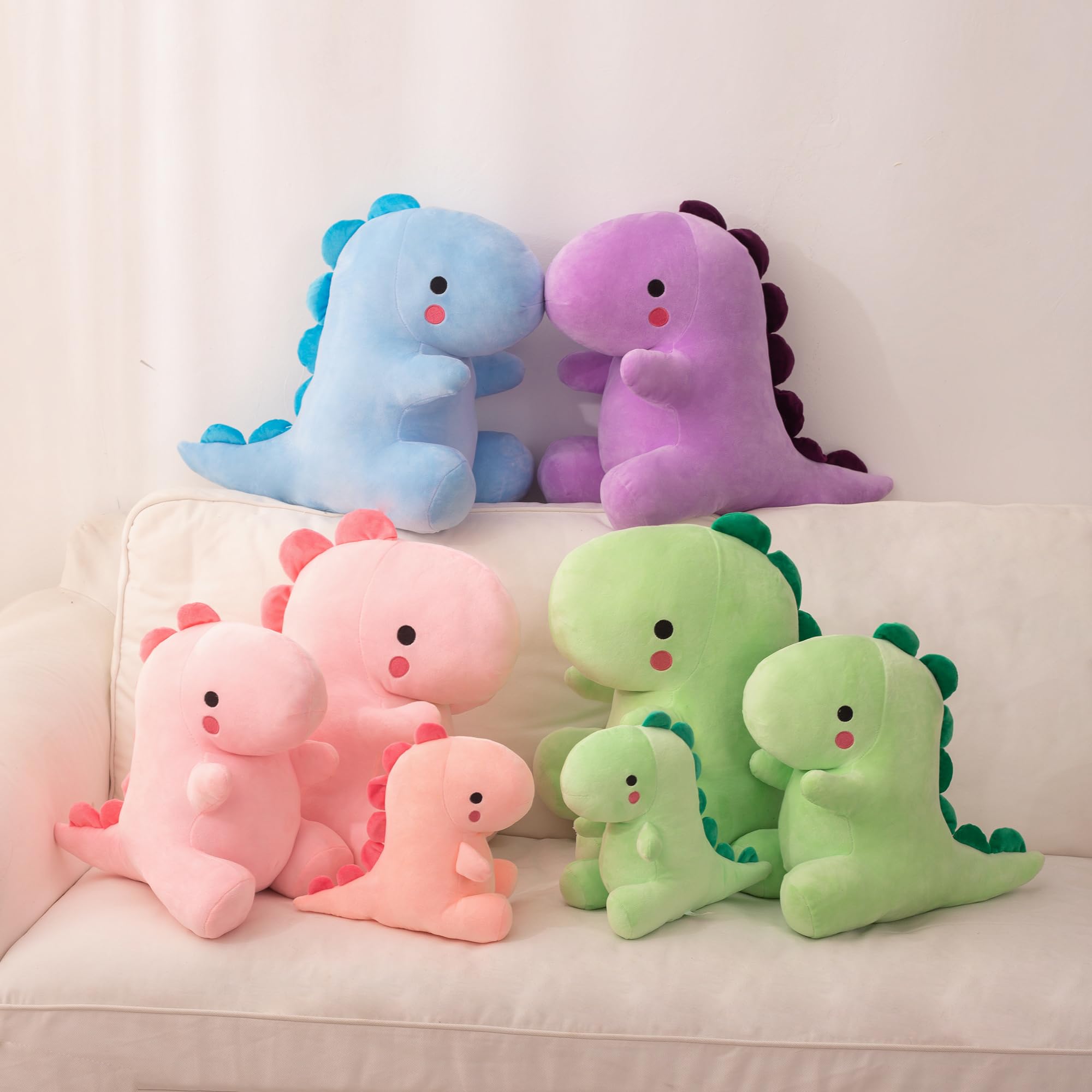 10.8-Inch Blue Dinosaur Plush Toy – Soft Cuddly Animal Pillow for Kids