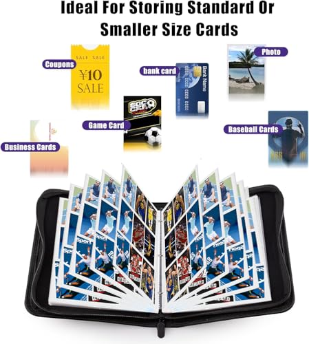 1080-Pocket Card Binder with Zipper – Soccer Theme, 60 Removable Pages for Sports & TCG Cards