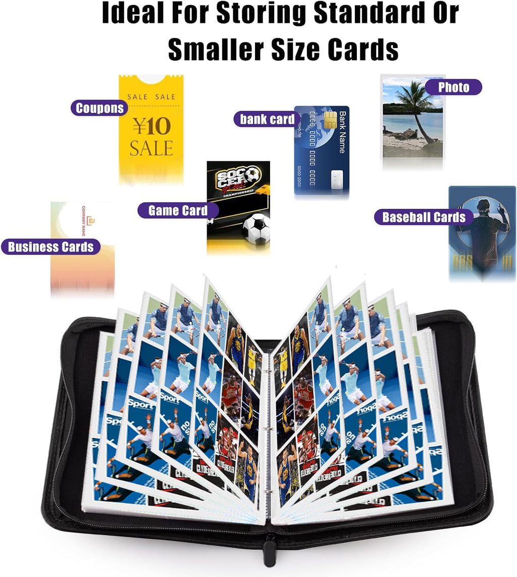 1080-Pocket Card Binder with Zipper – Soccer Theme, 60 Removable Pages for Sports & TCG Cards