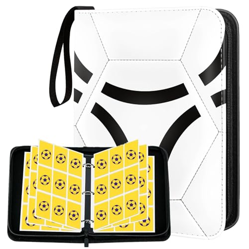 1080-Pocket Card Binder with Zipper – Soccer Theme, 60 Removable Pages for Sports & TCG Cards