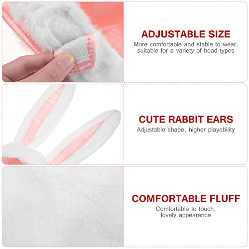 10AGIRL Plush Bunny Hat with Adjustable Ears – Soft Cosplay Hood for Women