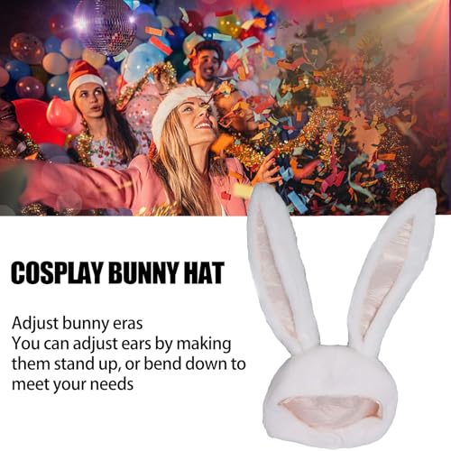 10AGIRL Plush Bunny Hat with Adjustable Ears – Soft Cosplay Hood for Women