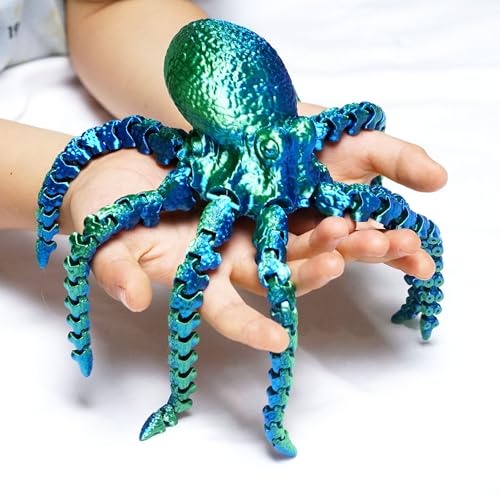 11 Inch 3D Printed Octopus Fidget Toy with Large Tentacles - PLA Plastic Decorative Figurine