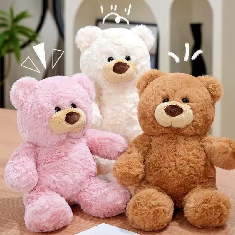 11-Inch Curly Fur Teddy Bear – Soft Plush Toy for Kids & Adults, CPSIA Certified (Brown)