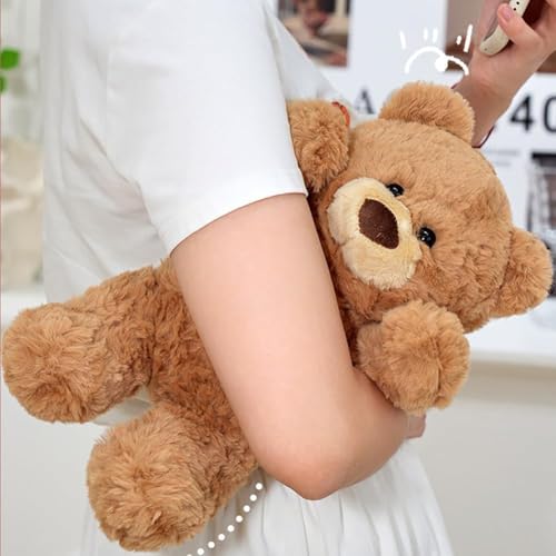 11-Inch Curly Fur Teddy Bear – Soft Plush Toy for Kids & Adults, CPSIA Certified (Brown)