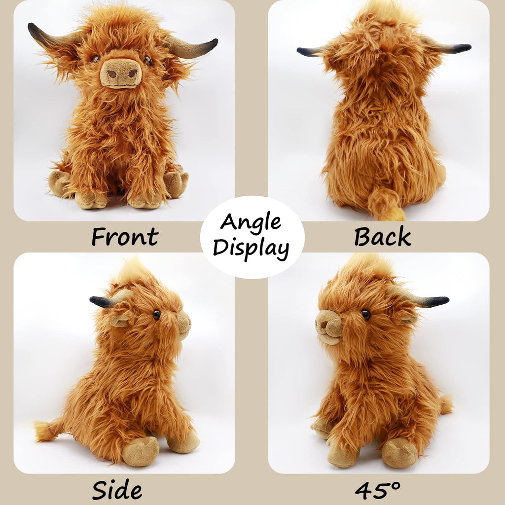 11-Inch Highland Cow Stuffed Animal – Soft Plush Toy by Gluutoyashop