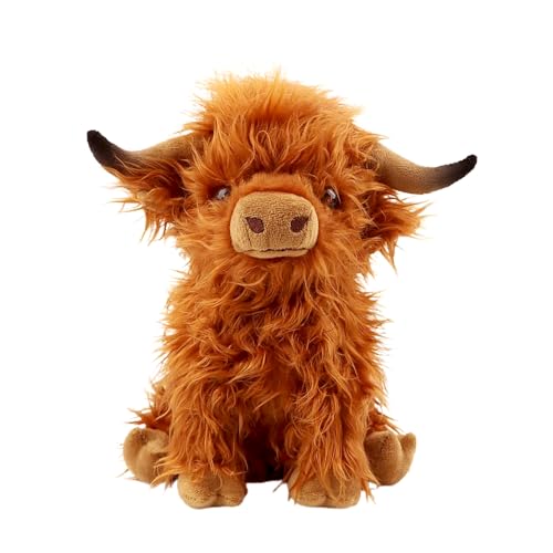 11-Inch Highland Cow Stuffed Animal – Soft Plush Toy by Gluutoyashop