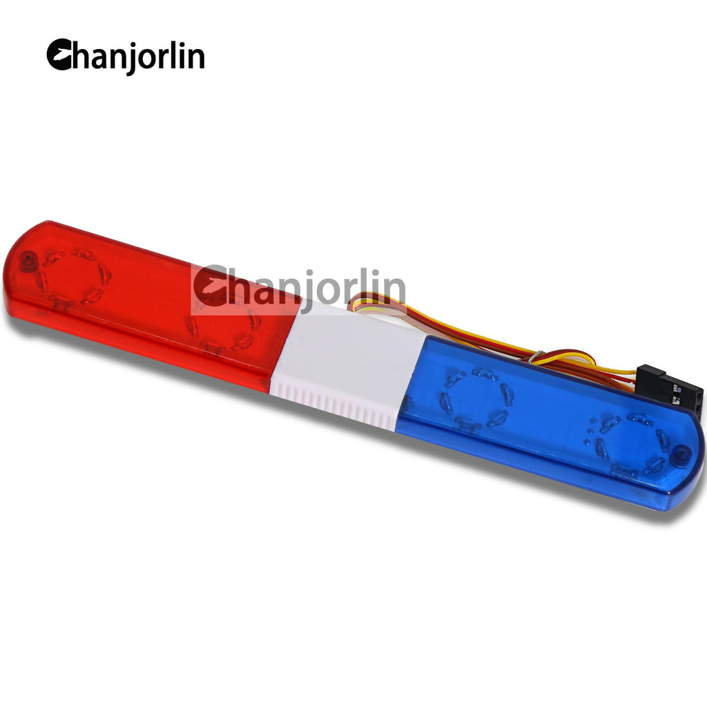 1/10 RC Car Police Lights - 9 Flash Modes Blue&Red LED 145mm for Crawler Trucks