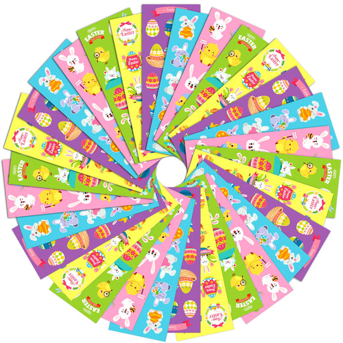 1100 Assorted Easter Stickers for Kids - 55 Designs, Reusable Vinyl