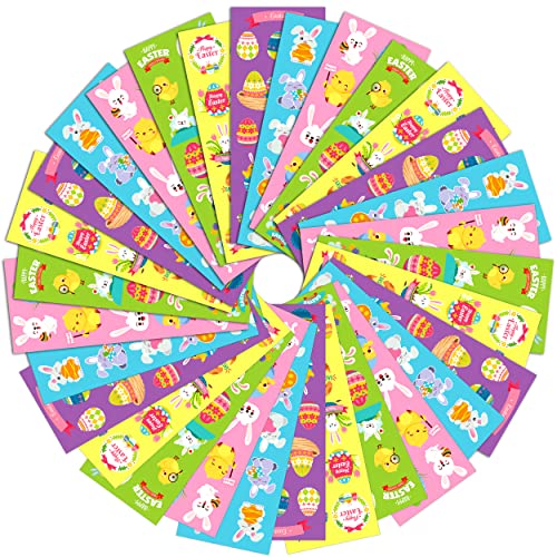 1100 Assorted Easter Stickers for Kids - 55 Designs, Reusable Vinyl