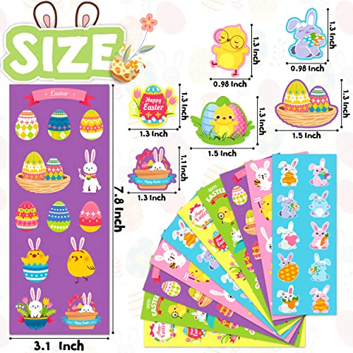1100 Assorted Easter Stickers for Kids - 55 Designs, Reusable Vinyl