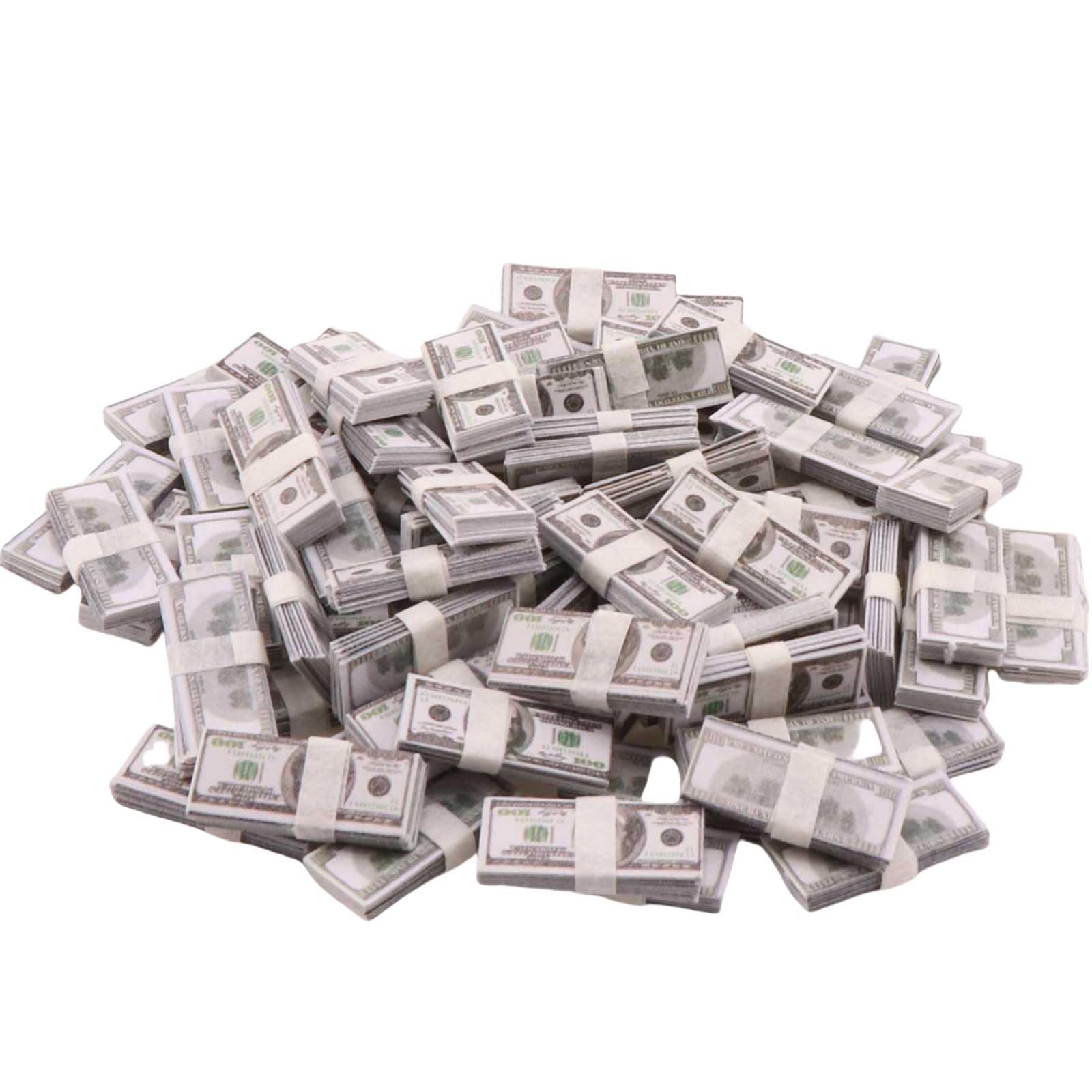 1:12 Scale Miniature Doll Accessories Set – 400 Pcs Fake Money, Playing Cards & Wine Bottle for Dollhouse