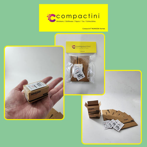 1:12 Scale Miniature Shipping Box Kit – 5 Unfolded Craft Paper Boxes with Shipping Labels for Dollhouse