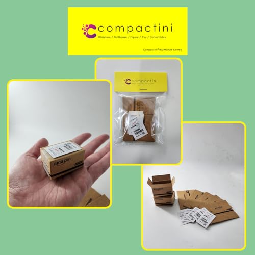 1:12 Scale Miniature Shipping Box Kit – 5 Unfolded Craft Paper Boxes with Shipping Labels for Dollhouse