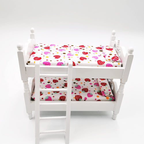 1:12 Scale Wooden Dollhouse Loft Bed with Ladder – SXFSE Miniature Furniture for Bedroom Set