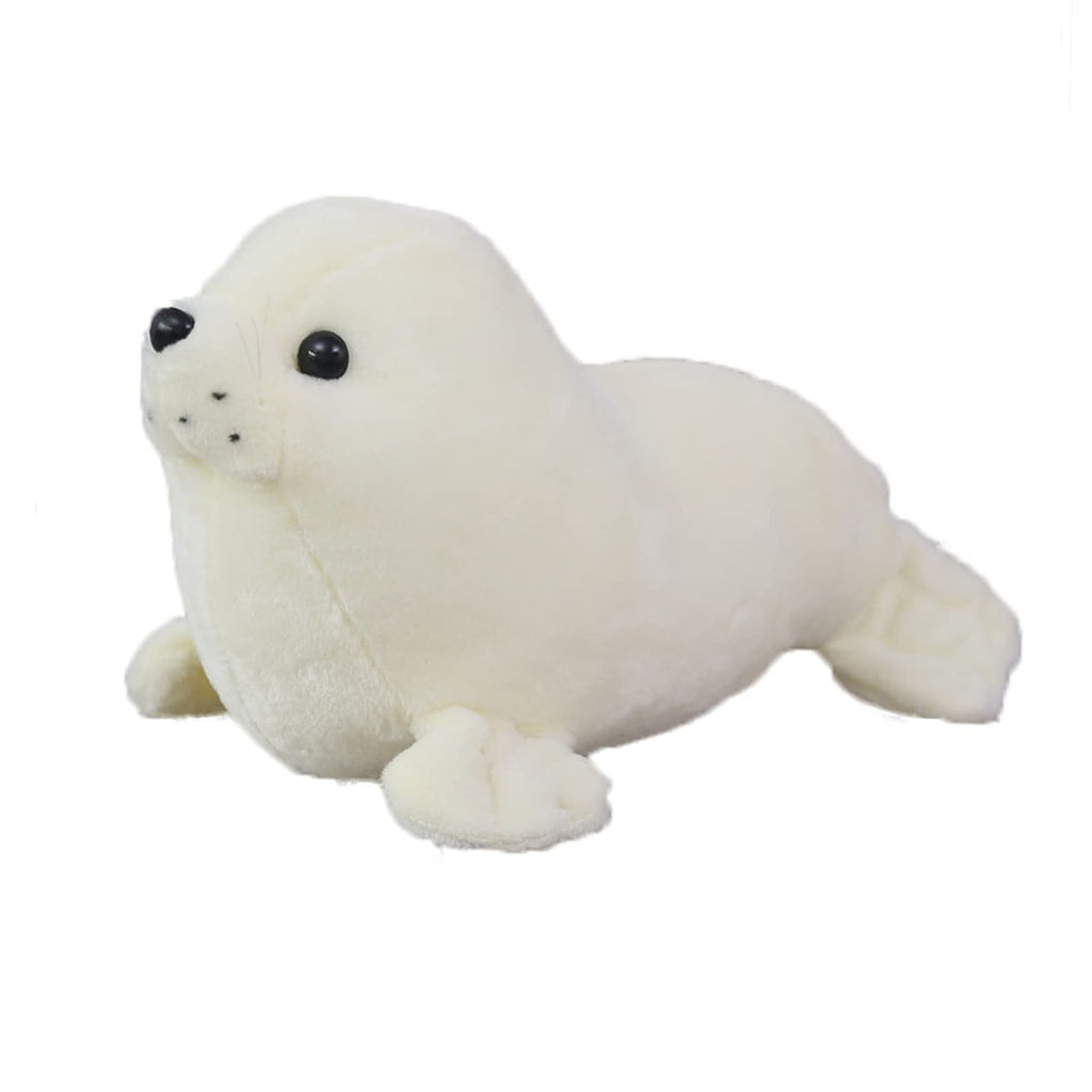 11.8 Inch White Seal Plush Stuffed Animal - Soft Cute Kawaii Pillow Toy for Kids by zhidiloveyou