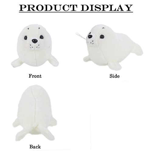 11.8 Inch White Seal Plush Stuffed Animal - Soft Cute Kawaii Pillow Toy for Kids by zhidiloveyou