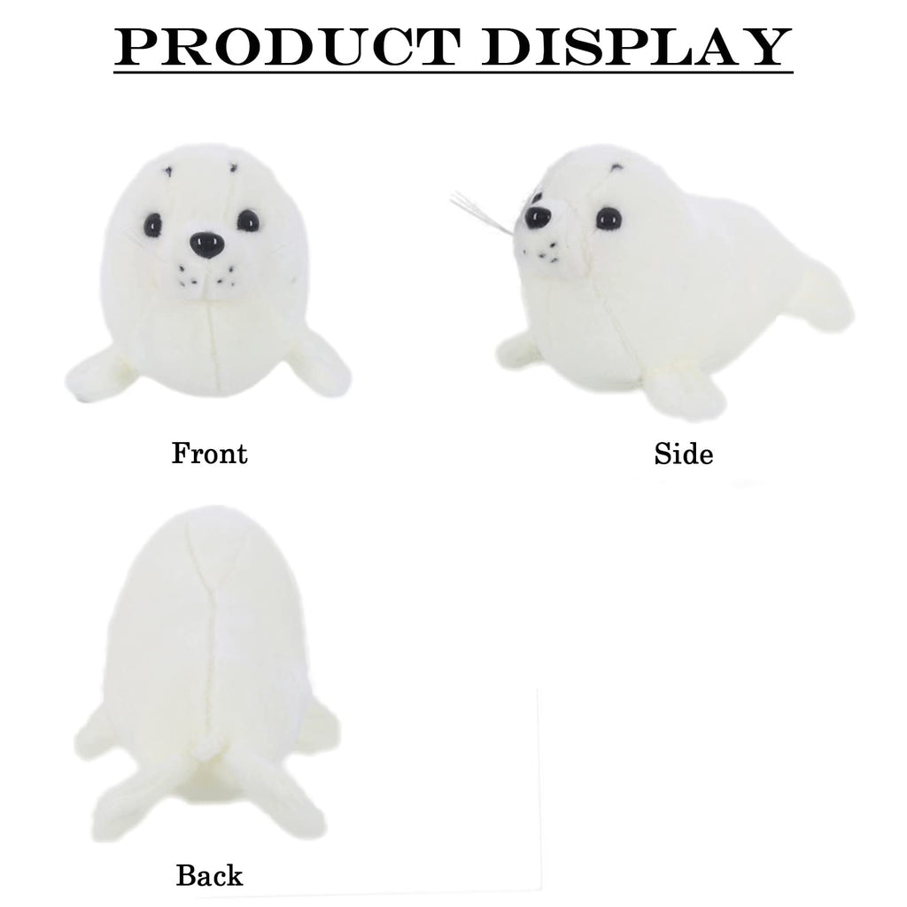 11.8 Inch White Seal Plush Stuffed Animal - Soft Cute Kawaii Pillow Toy for Kids by zhidiloveyou