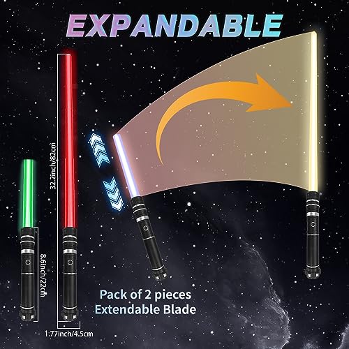 12-Color Expandable Lightsaber Toy with Sound Effects and Mute Mode – 2-in-1 Double-Blade for Kids and Cosplay