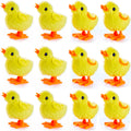 12 Fluffy Wind-Up Chick Toys Bulk Pack – Hopping Jumping Easter Basket Stuffers by Liberty Imports