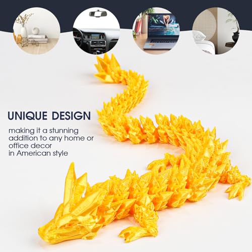 12-Inch 3D Printed Dragon Egg with Dragon Inside – Laser Yellow Green Fidget Toy Executive Desk Decor