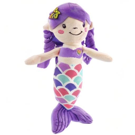12-Inch Purple Mermaid Plush Toy – Soft Mermaid Princess Stuffed Animal with Glitter Heart, Safe for Toddlers