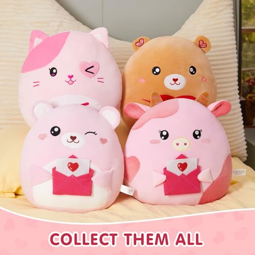 12-Inch Valentine Teddy Bear Plush with Love Letter – Soft Cuddly Pillow for Kids and Girlfriends