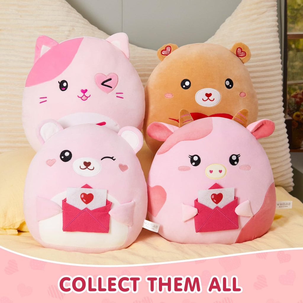 12-Inch Valentine Teddy Bear Plush with Love Letter – Soft Cuddly Pillow for Kids and Girlfriends