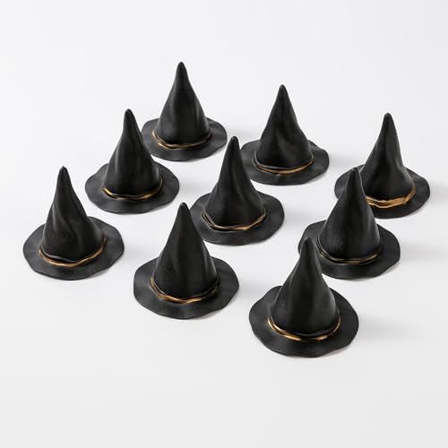 12 Mini Plastic Witch Hats for Halloween Crafts & Decor – 2.95 Inch Wizard Hats, Party Supplies