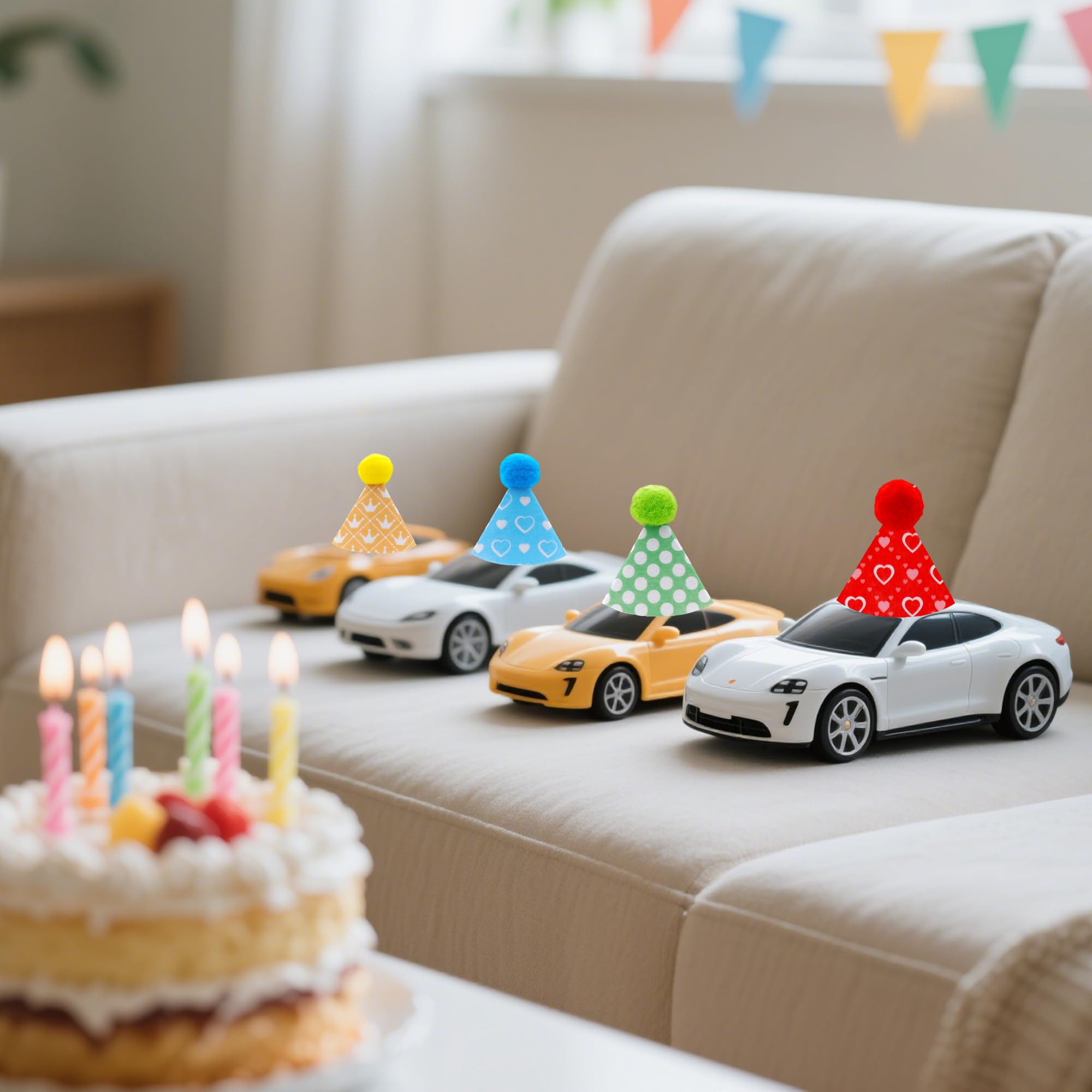 12 Pack Adult Sized Felt Party Hats – Reusable Cone Hats for Birthdays, Pets & Stuffed Animals