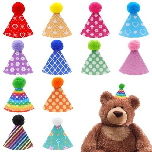12 Pack Adult Sized Felt Party Hats – Reusable Cone Hats for Birthdays, Pets & Stuffed Animals