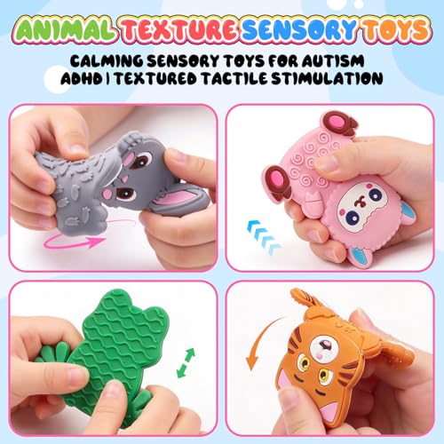 12-Pack Animal Sensory Toys – Silicone Fidgets for Toddlers, Travel, and Classroom Calming
