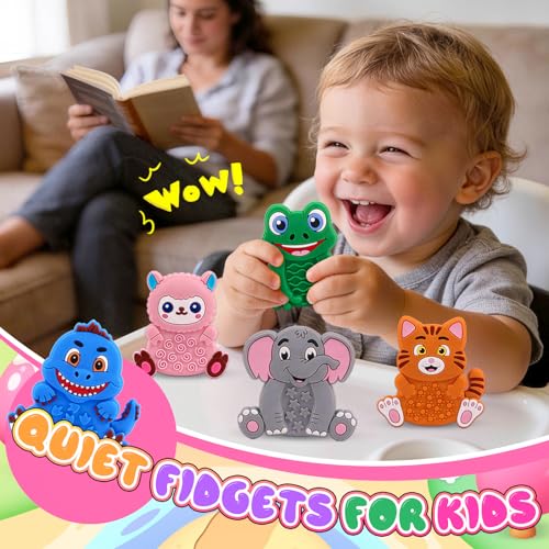 12-Pack Animal Sensory Toys – Silicone Fidgets for Toddlers, Travel, and Classroom Calming