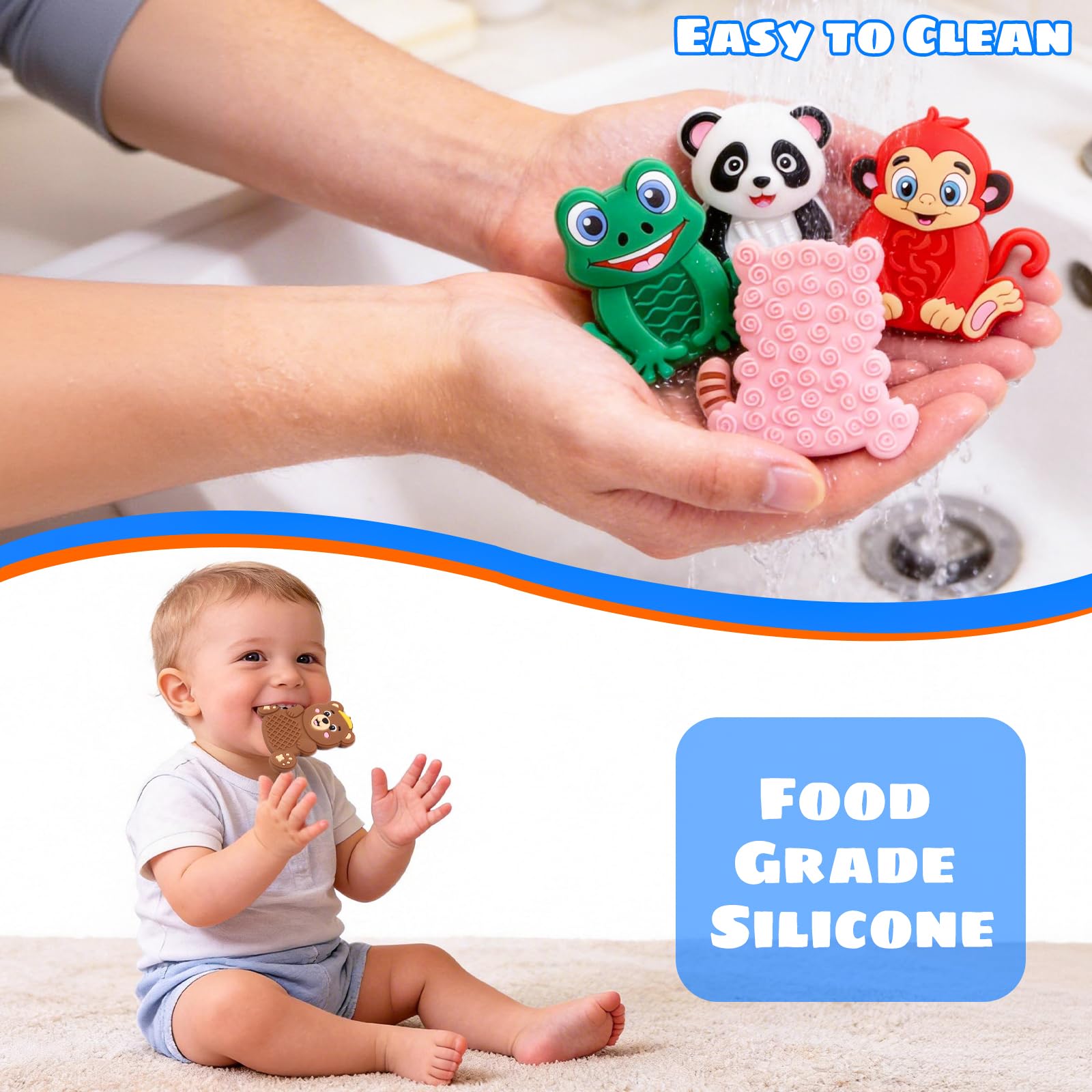 12-Pack Animal Sensory Toys – Silicone Fidgets for Toddlers, Travel, and Classroom Calming