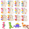 12-Pack Dinosaur Wooden Keychain Painting Kit – Kids Arts and Crafts Party Favors