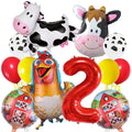 12-Pack Farm Animal Foil Balloons for 2nd Birthday Party Decorations – Safe Aluminum Balloons for Kids' Barnyard Theme Baby Shower