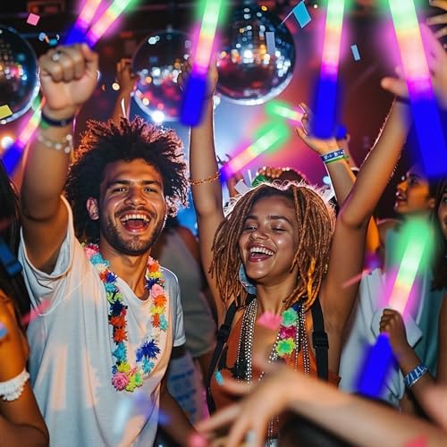 12 Pack Foam Glow Sticks with 3 Modes – Bendable LED Party Lights for Weddings, Halloween, and More