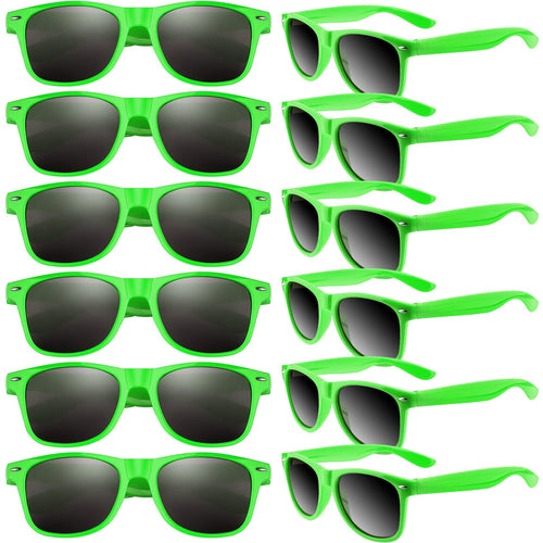 12-Pack Green Bulk Sunglasses by TUPARKA - UV400 Polarized Party Favors