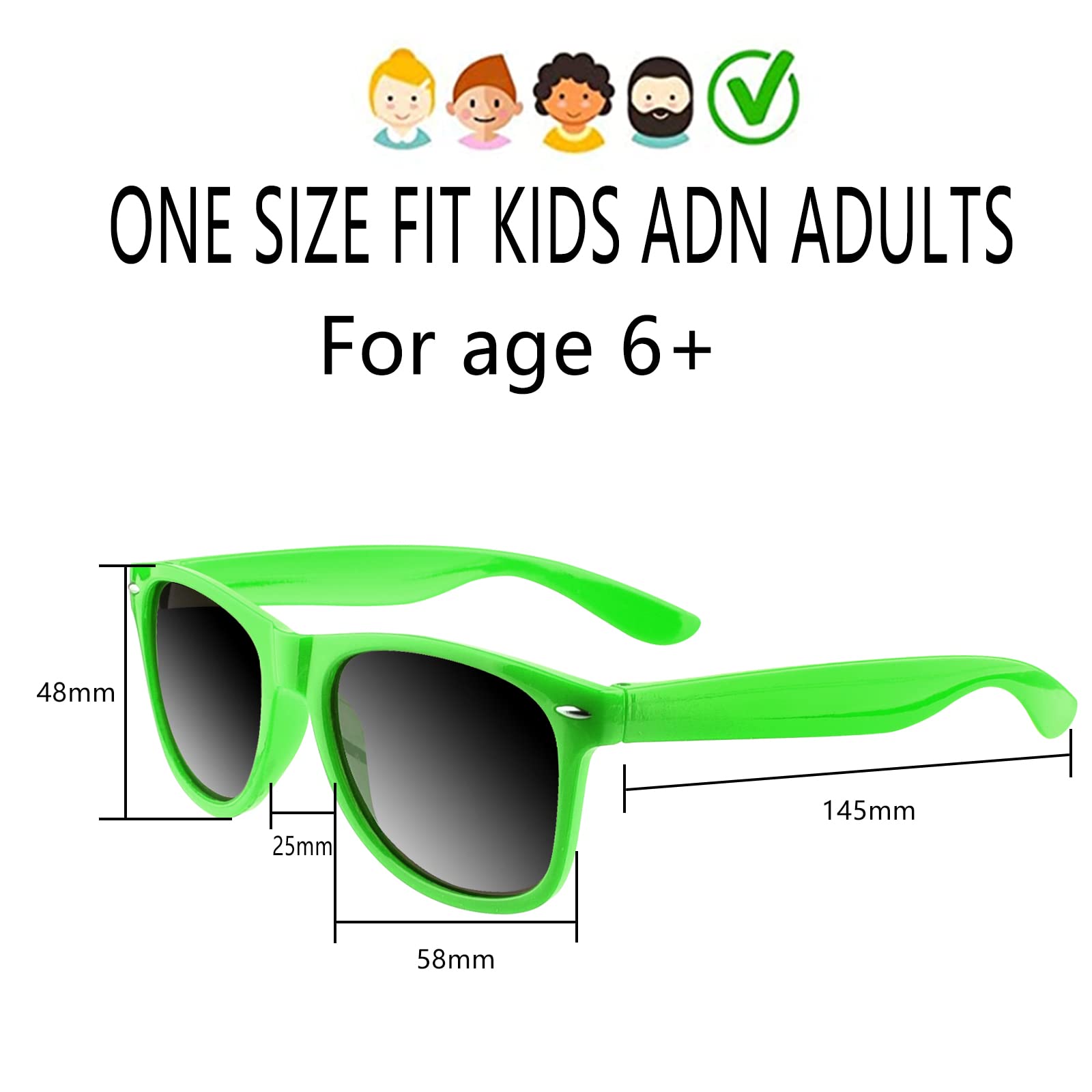 12-Pack Green Bulk Sunglasses by TUPARKA - UV400 Polarized Party Favors