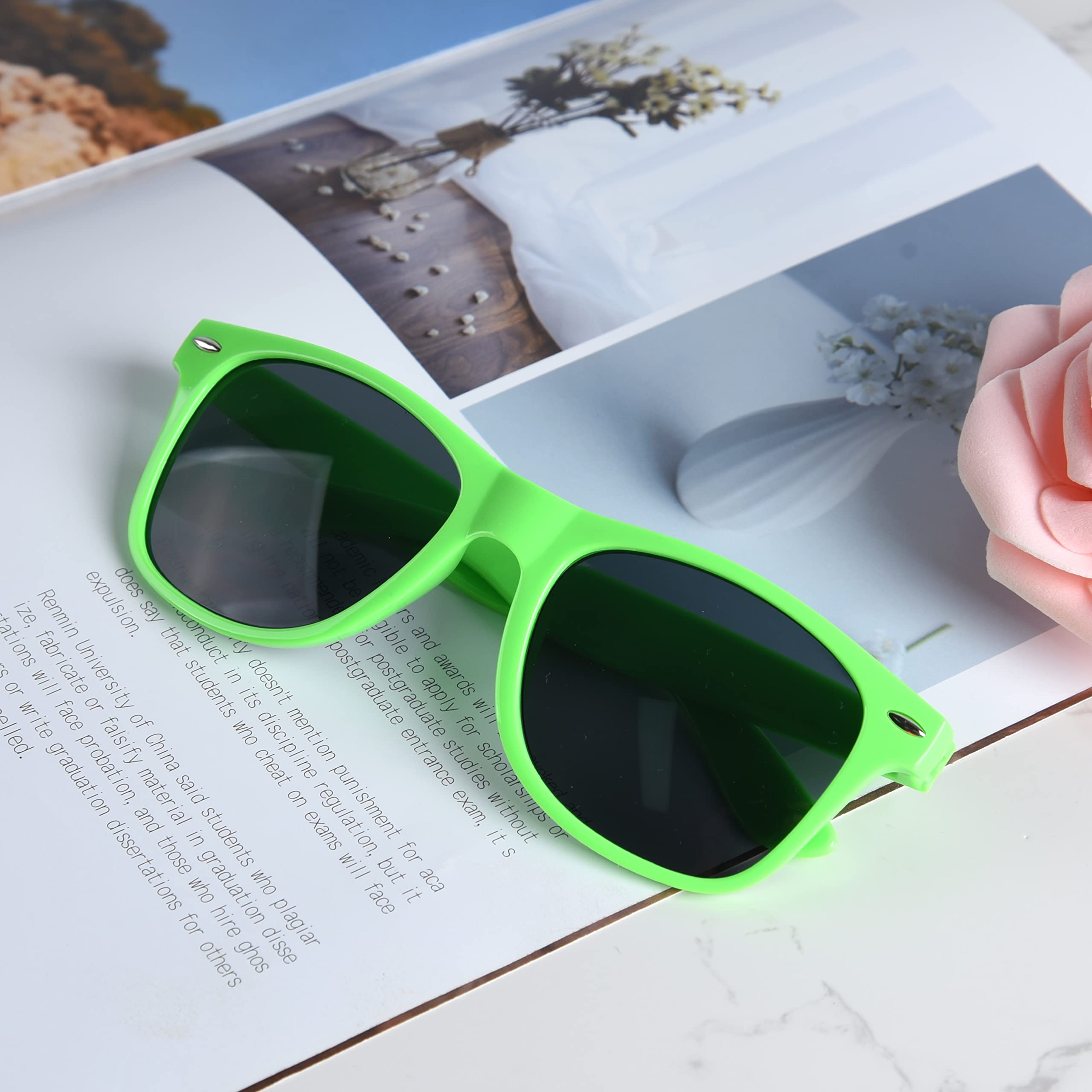 12-Pack Green Bulk Sunglasses by TUPARKA - UV400 Polarized Party Favors